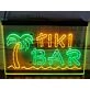 Tiki Bar Palm and Sea Two Tone Hanging Neon Sign