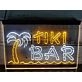 Tiki Bar Palm and Sea Two Tone Hanging Neon Sign