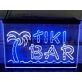 Tiki Bar Palm and Sea Two Tone Hanging Neon Sign