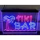 Tiki Bar Palm and Sea Two Tone Hanging Neon Sign