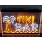 Tiki Bar Palm and Sea Two Tone Hanging Neon Sign
