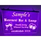 Basement Bar and Lounge Personalized Hanging Neon Sign