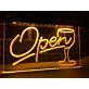 Open Wine Glass Hanging Neon Sign
