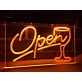 Open Wine Glass Hanging Neon Sign
