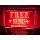 Free Drinks Tomorrow Hanging Neon Sign