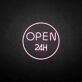 Customize 'OPEN 24H' neon sign