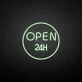 Customize 'OPEN 24H' neon sign