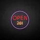 Customize 'OPEN 24H' neon sign