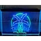 Tiki Bar Palm Mask Two Tone Hanging Neon Sign