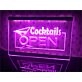 Cocktails Open Hanging Neon Sign