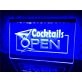 Cocktails Open Hanging Neon Sign