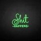 'Shit happens' neon sign