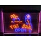 Tiki Bar Open Two Tone Hanging Neon Sign