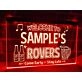 Welcome to the Rovers Personalized Hanging Neon Sign