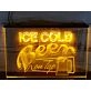 Ice Cold Beer on Tap Bar Hanging Neon Sign