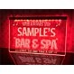 Bar and Spa Personalized Hanging Neon Sign