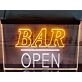 Bar Open Two Tone Hanging Neon Sign