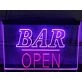 Bar Open Two Tone Hanging Neon Sign