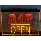 Bar Open Two Tone Hanging Neon Sign
