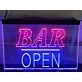Bar Open Two Tone Hanging Neon Sign
