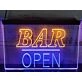 Bar Open Two Tone Hanging Neon Sign