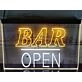 Bar Open Two Tone Hanging Neon Sign