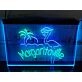 Flamingo Margaritaville Two Tone Hanging Neon Sign