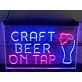 Craft Beer On Tap Two Tone Hanging Neon Sign