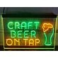 Craft Beer On Tap Two Tone Hanging Neon Sign