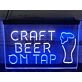 Craft Beer On Tap Two Tone Hanging Neon Sign