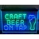 Craft Beer On Tap Two Tone Hanging Neon Sign