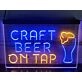 Craft Beer On Tap Two Tone Hanging Neon Sign