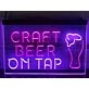 Craft Beer On Tap Two Tone Hanging Neon Sign