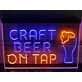 Craft Beer On Tap Two Tone Hanging Neon Sign