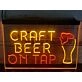 Craft Beer On Tap Two Tone Hanging Neon Sign
