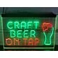 Craft Beer On Tap Two Tone Hanging Neon Sign