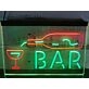 Bar With Pouring Bottle Two Tone Hanging Neon Sign