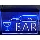 Bar With Pouring Bottle Two Tone Hanging Neon Sign