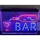 Bar With Pouring Bottle Two Tone Hanging Neon Sign