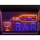 Bar With Pouring Bottle Two Tone Hanging Neon Sign