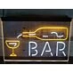 Bar With Pouring Bottle Two Tone Hanging Neon Sign