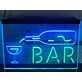 Bar With Pouring Bottle Two Tone Hanging Neon Sign