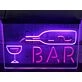Bar With Pouring Bottle Two Tone Hanging Neon Sign