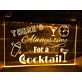 There's Always time for a Cocktail Hanging Neon Sign