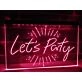 Let's Party Hanging Neon Sign