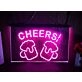 Cheers Beers Bar Hanging Neon Sign