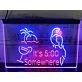 It's 5:00 Somewhere Parrot Two Tone Hanging Neon Sign