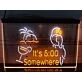 It's 5:00 Somewhere Parrot Two Tone Hanging Neon Sign