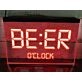Beer O'clock Bar Hanging Neon Sign