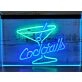 Cocktails Two Tone Hanging Neon Sign